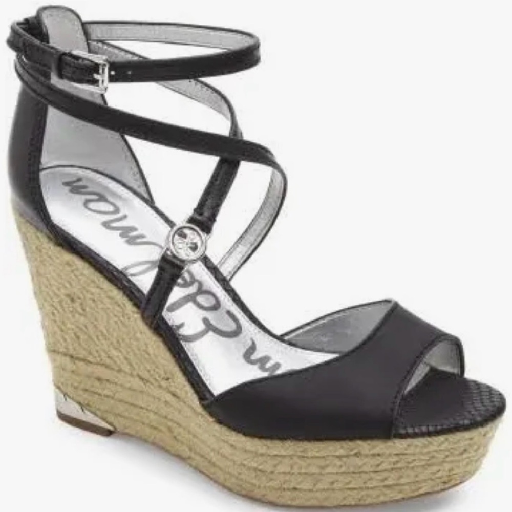 Elegant Black Wedge Sandals